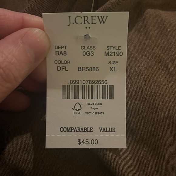 J. Crew Factory Brown Long Sleeve Tee - Picture 2 of 2